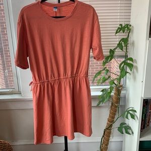 Large Coral Knee-Length Cotton Dress | Old Navy